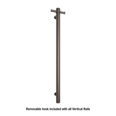 Thermoril Verticle Towel Bar Straight/Round With Hook 900x142x100mm 12V - Gun Metal (30Watt)
